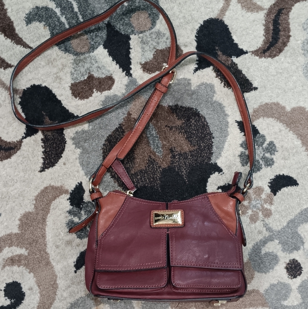 SIMPLY NOELLE Shoulder Bag Purse Crossbody Adjustable Strap Colorblock 6"x10" - Picture 3 of 12